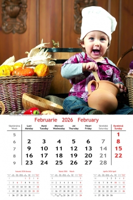 Calendar cu imagini Kids, 31.5 x 48 cm, 12 file, 2026